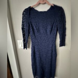 Ralph Lauren navy lace midi dress